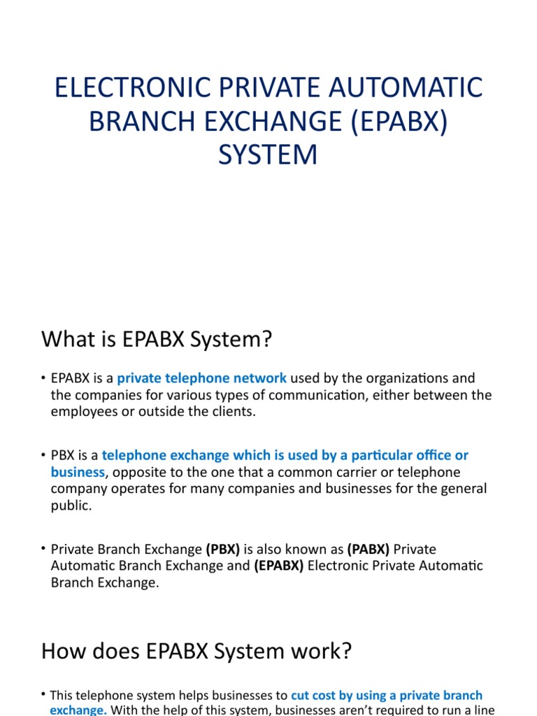 Understanding EPABX Systems and Functions | PDF | Computers