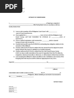 Affidavit of Undertaking: Application)