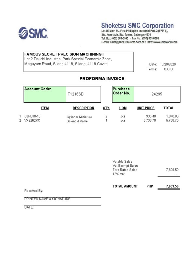 Proforma - Famous Secret 2 | PDF | Finance & Money Management