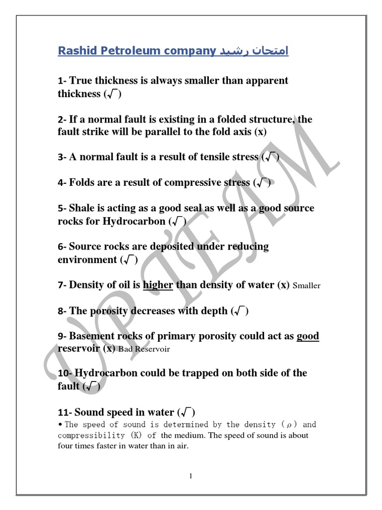 Rashid Petroleum Company Exam Insights | PDF