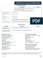 Commodities Account Opening Form: Document Significance PAGE(s)