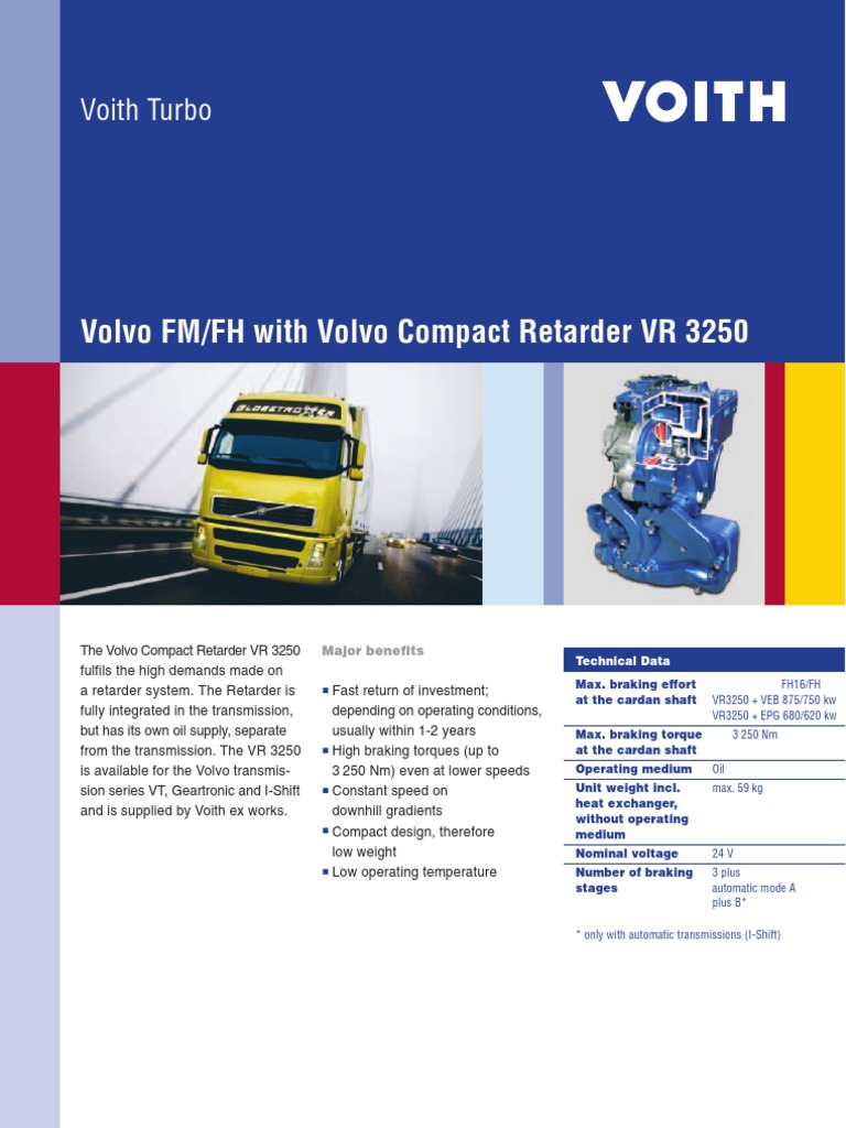 Volvo Truck Retarder VR3250 PDF | PDF | Transmission (Mechanics) |  Manufactured Goods