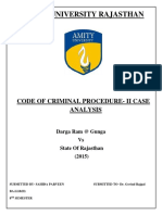 Amity University Rajasthan: Code of Criminal Procedure-Ii Case Analysis