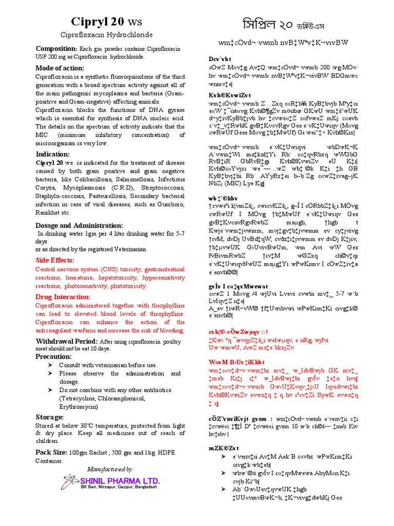 Cipryl Ws Medical Specialties Microbiology