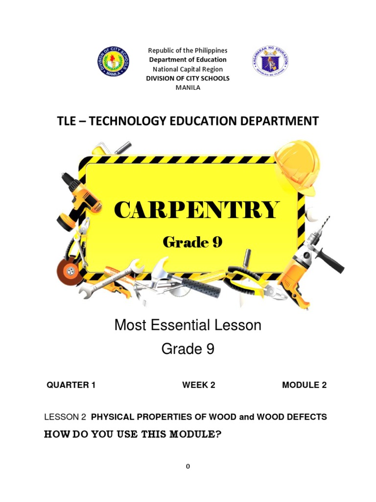 CARPENTRY 9 - Q1 - W2 - Mod2 PDF | PDF | Wood | Lumber