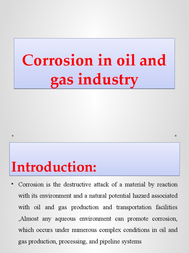 Corrosion in Oil and Gas Industry PDF Corrosion Anode