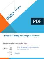 Writing Percentage As Fractions