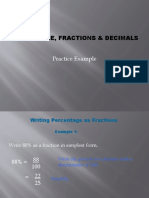 Percentage, Fractions & Decimals: Practice Example