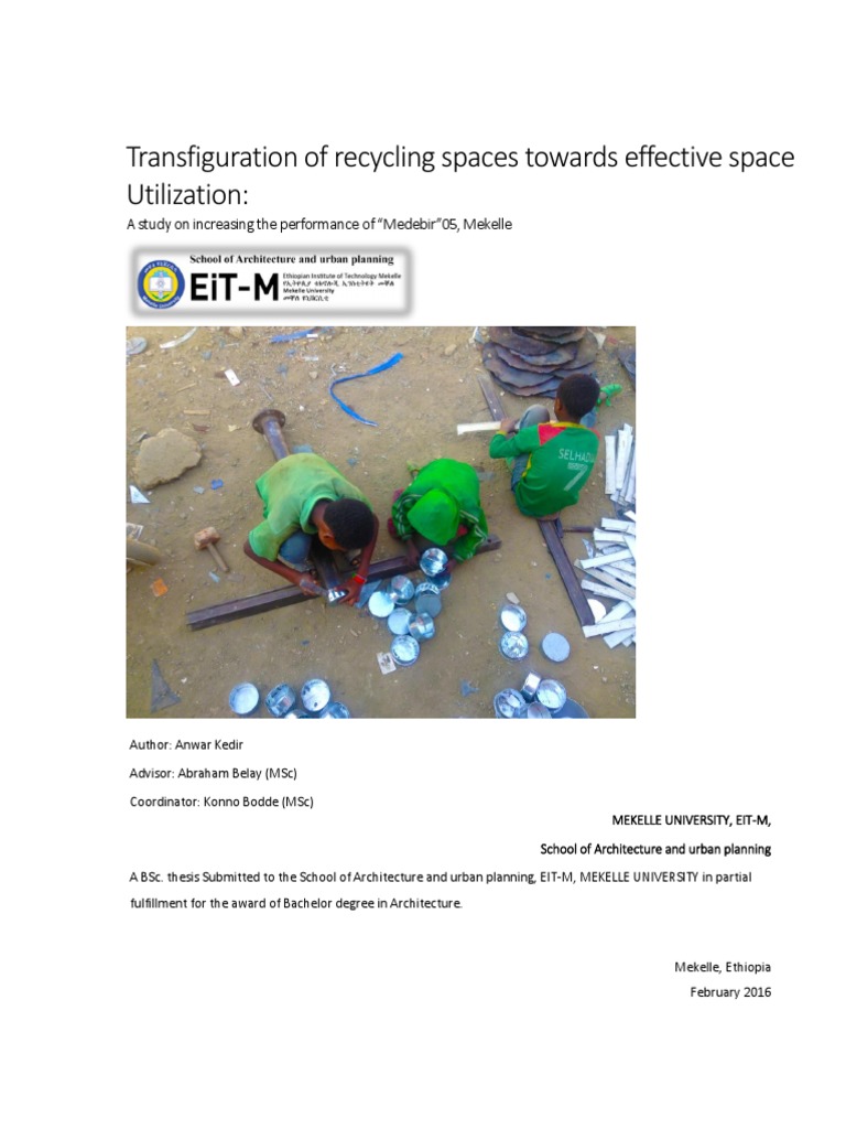 Transfiguration of Recycling Spaces Towards Effective Space Utilization ...