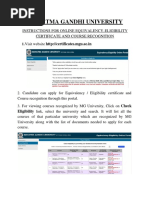 Mahatma Gandhi University: Eligibility Link, Select The University and Search. It Will List All The
