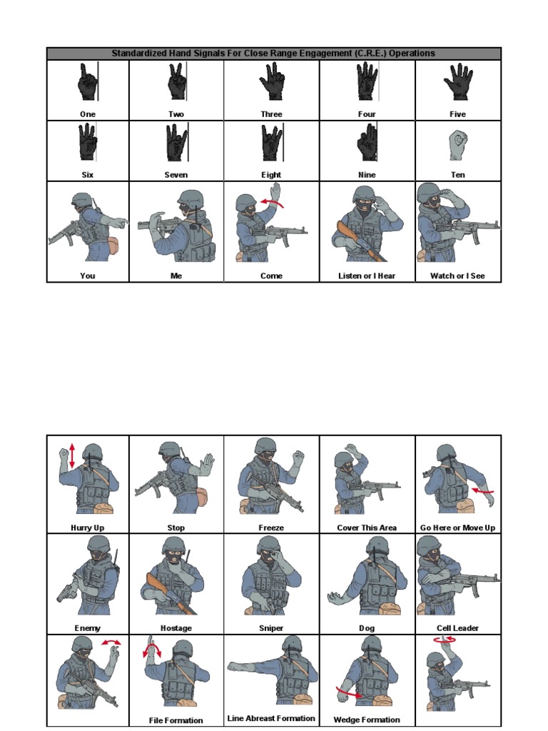 Standardized Military Hand Signals | PDF