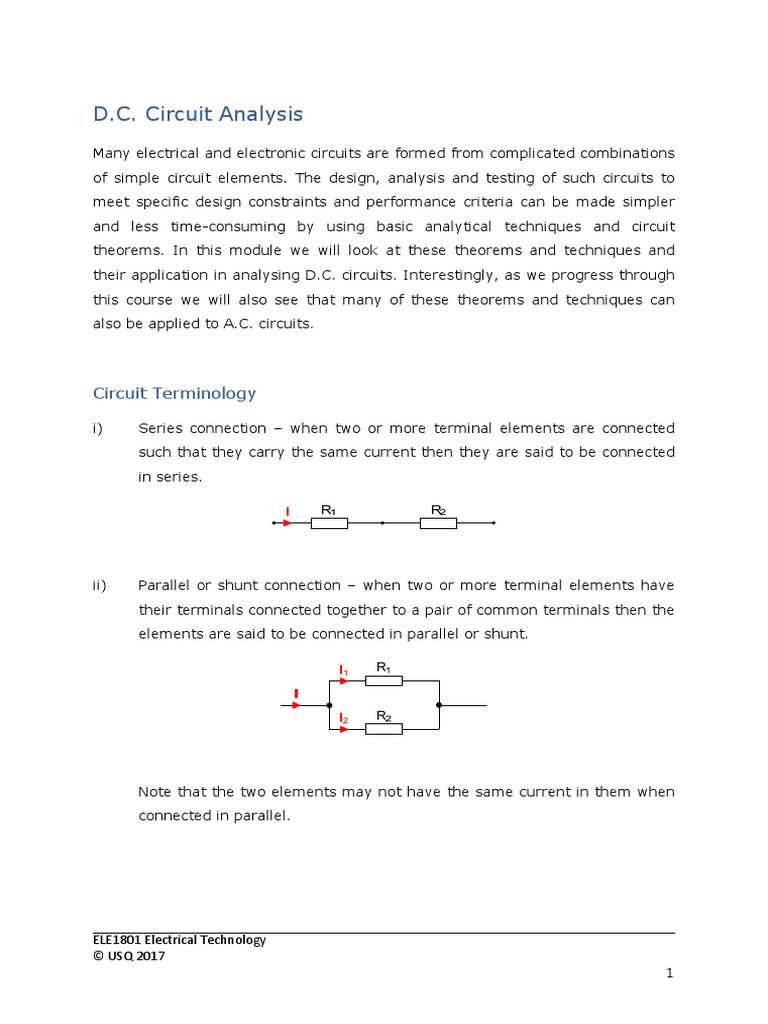 DC Circuit Analysis Download Free PDF Capacitor Electrical Network