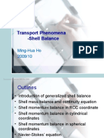 Transport Phenomena - Shell Balance: Ming-Hua Ho 2009/10