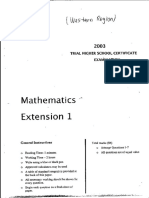 2003 Western Region Mathematics Extension 1