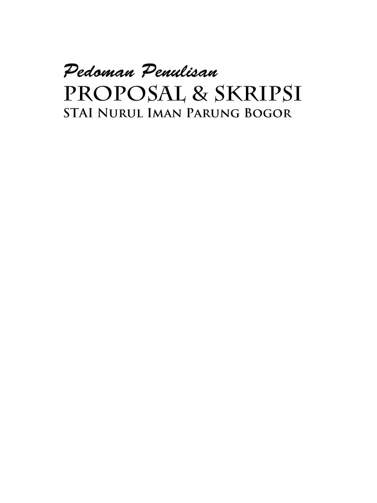 Panduan Proposal dan Skripsi STAINI | PDF | Kajian Bahasa Asing | Seni