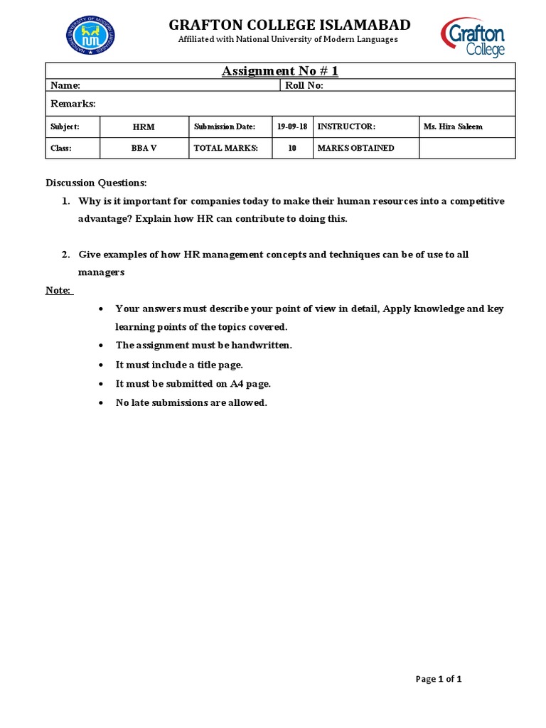 Assignment No 1 | PDF