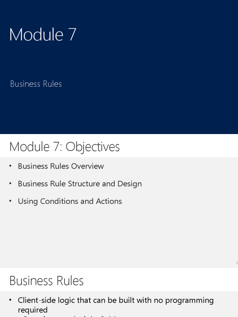 Business Rules Module Overview | PDF | Scope (Computer Science ...