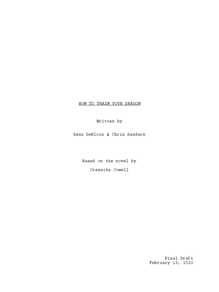 How To Train Your Dragon Script PDF Nature