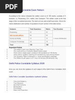 Delhi Police Constable Exam Pattern