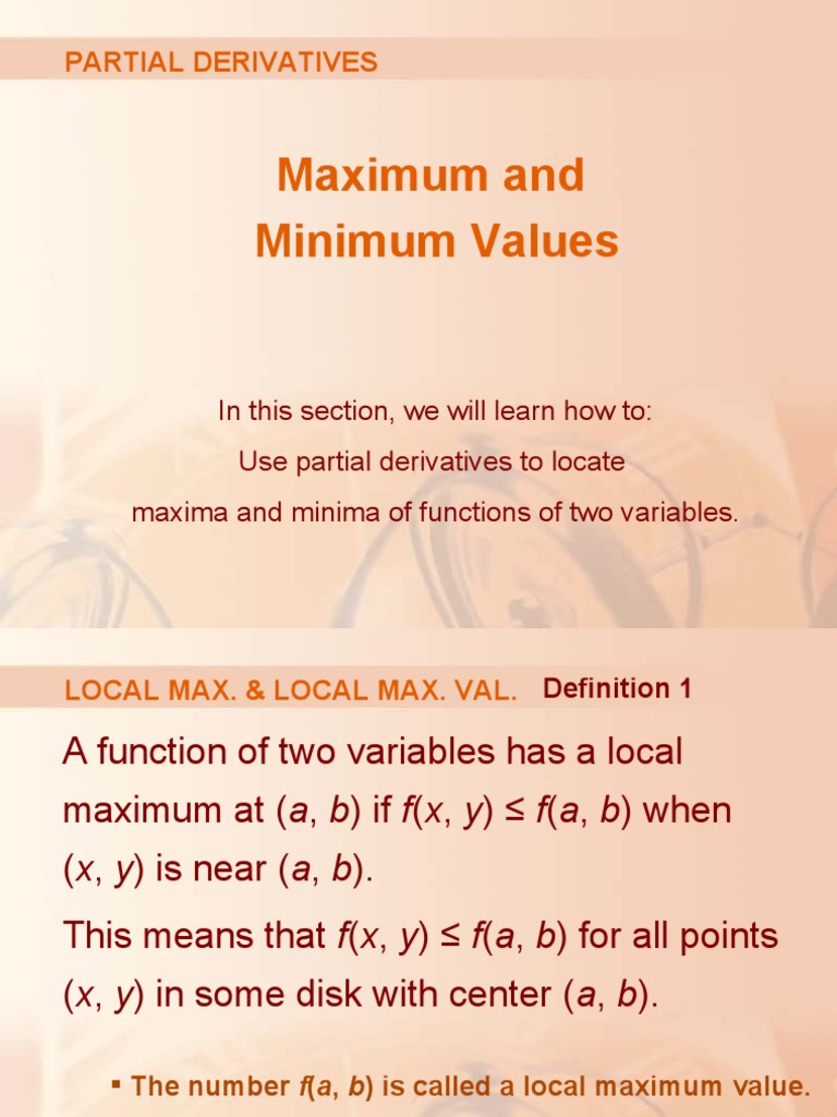 Find max-min values of functions | PDF | Maxima And Minima | Analysis