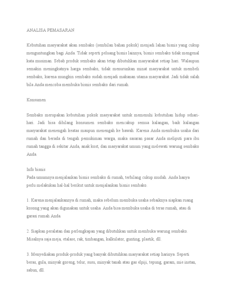 Kwh Analisa Pemasaran Pdf