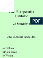 Ziua Europeană A Limbilor: 26 Septembrie