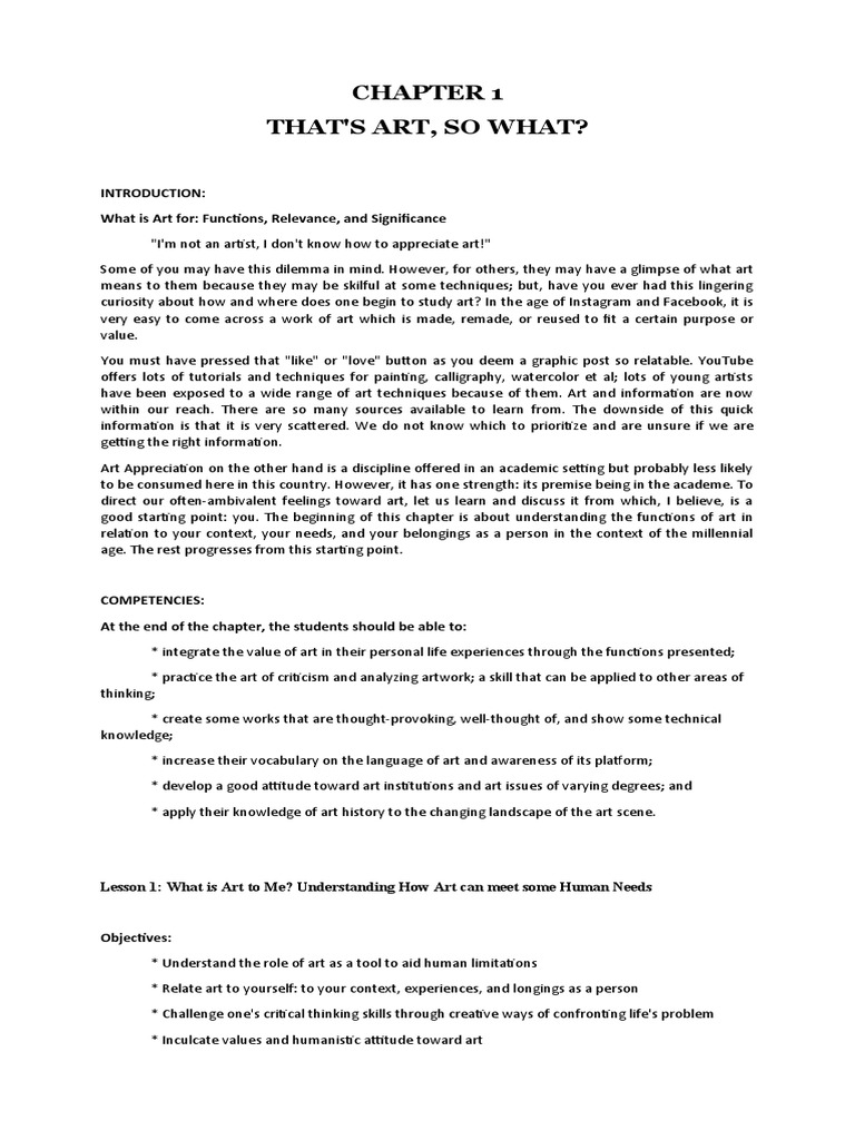 That'S Art, So What?: What Is Art For: Functions, Relevance, and ...