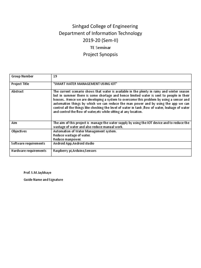 Project Synopsis Template Mine | PDF