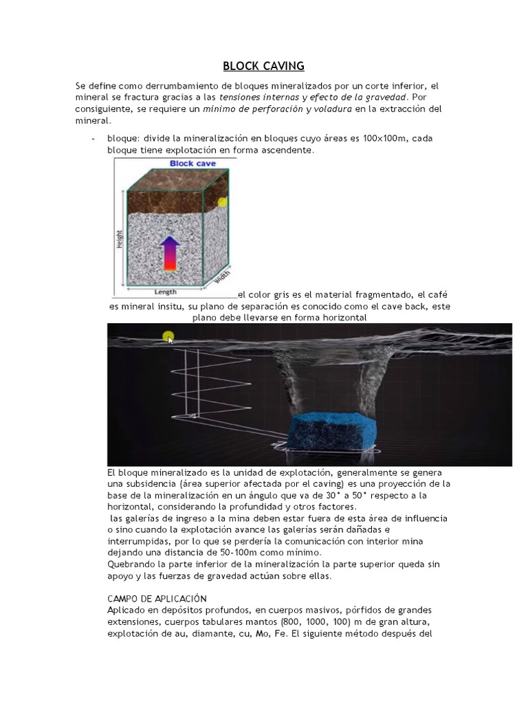 Block Caving | PDF | Minería | Naturaleza