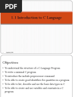 1.1 Introduction To C