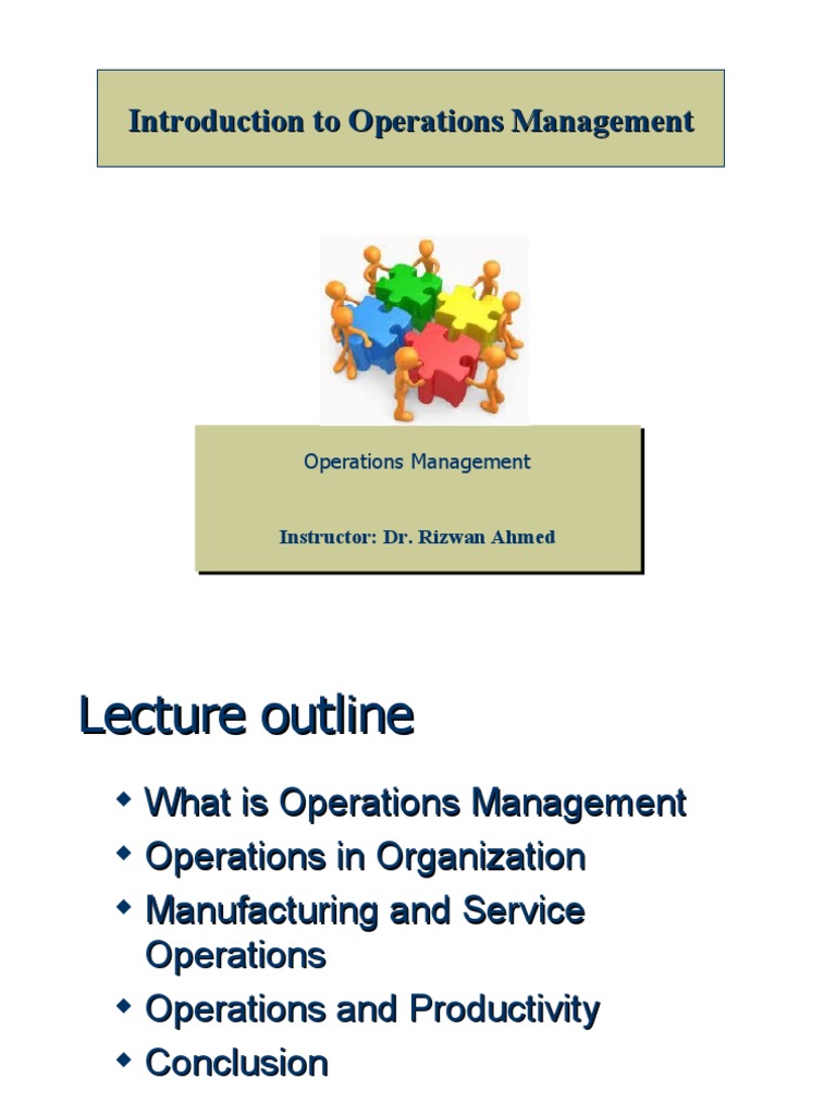 01-Intro To Operations | PDF | Operations Management | Quality (Business)