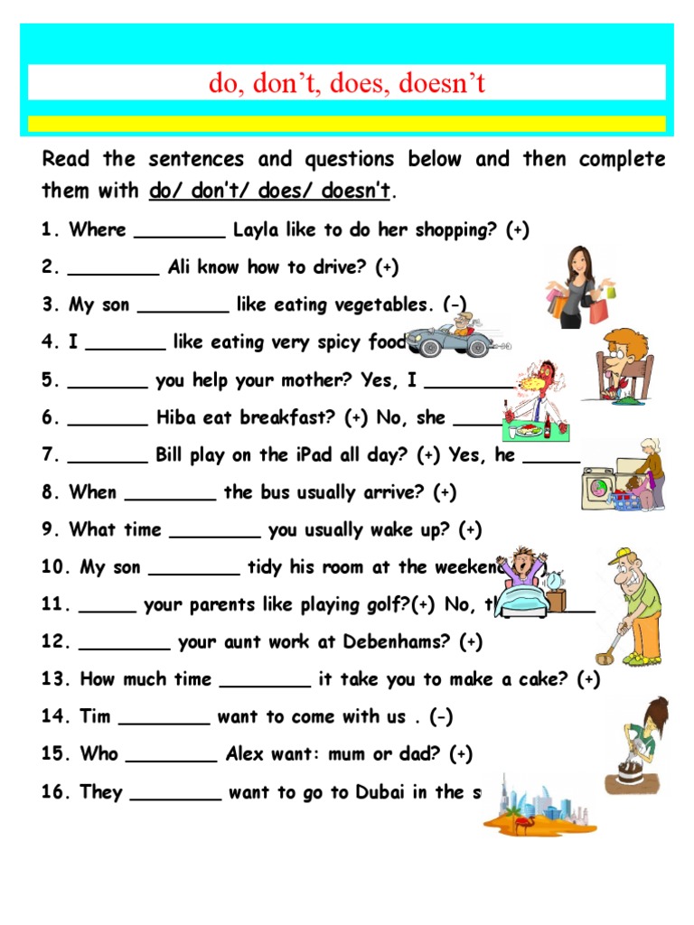 Do Does Dont Doesnt Grammar | PDF
