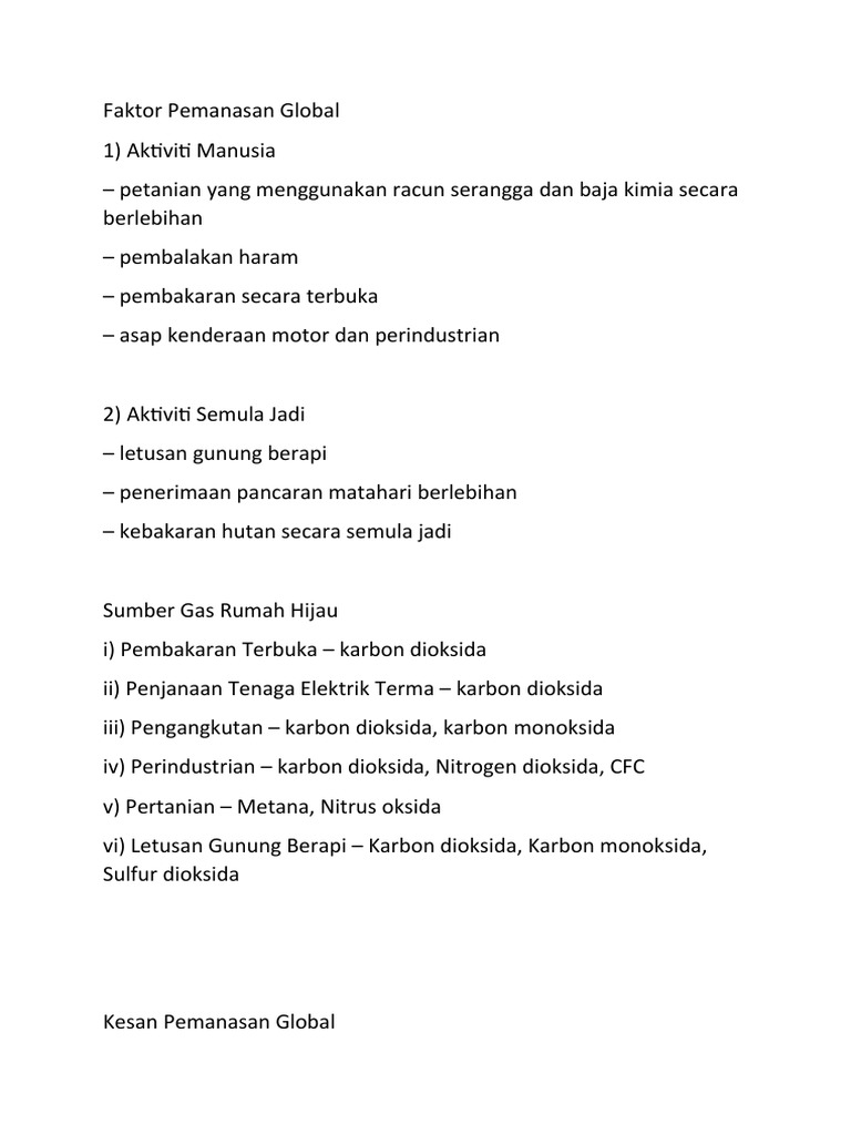Faktor Pemanasan Global Pdf