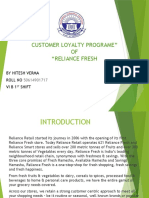 Customer Loyalty Programme of Reliance Fresh