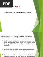 Unit-Ii: Probability I: Introductory Ideas