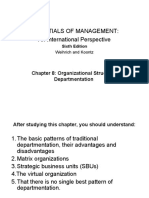 Essentials of Management: An International Perspective: Chapter 8: Organizational Structure: Departmentation