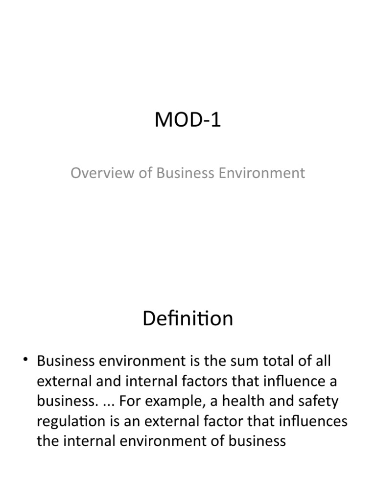 Introduction to business environment pdf