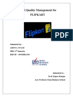 Total Quality Management For Flipkart: Submitted By: - Aditya Tyagi Mba 3 Semester ERP ID - 0191MBA150