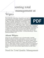 Implementing Total Quality Management at Wipro