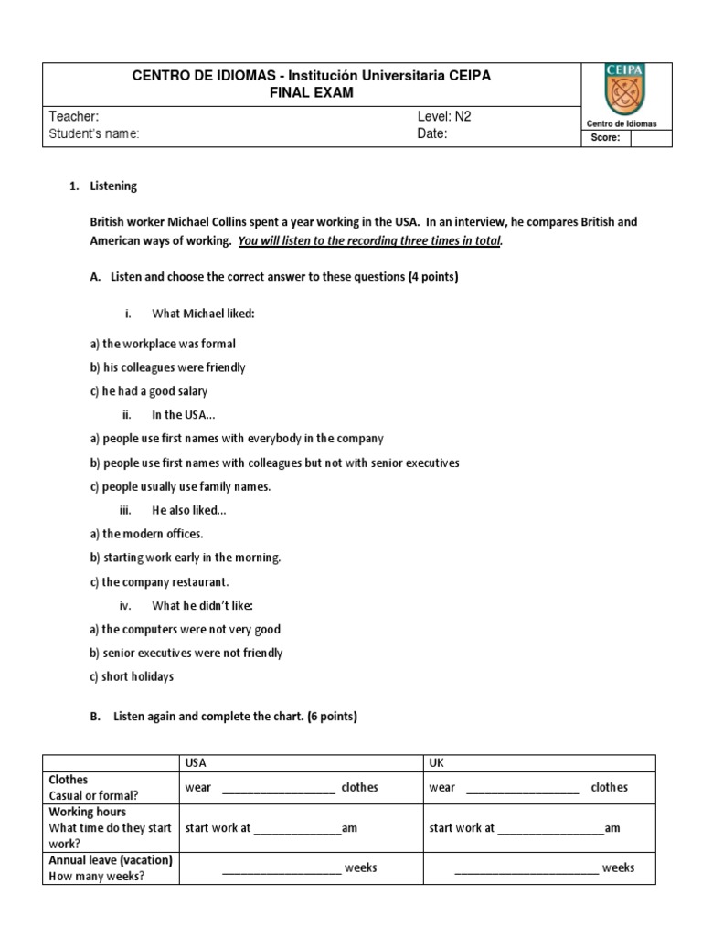 Final Exam N2 Version 2 ACT | PDF | Credit Card | Credit