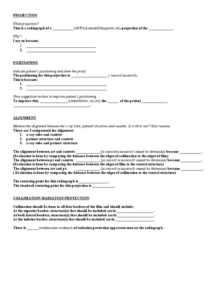 Paceman Radiography Image Critique Guide | PDF | Bone | Radiography