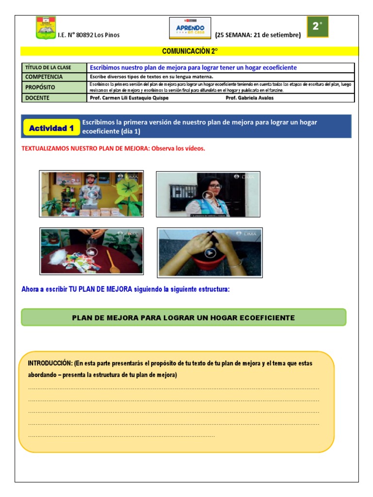 Semana 25-Ficha de Comunicación PDF | PDF | Planificación | Cognición