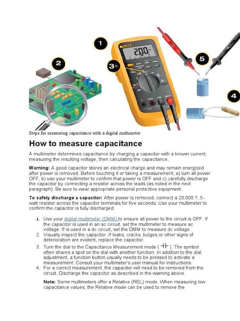 Measuring Capacitance with a Multimeter | PDF | Capacitor | Electrical ...