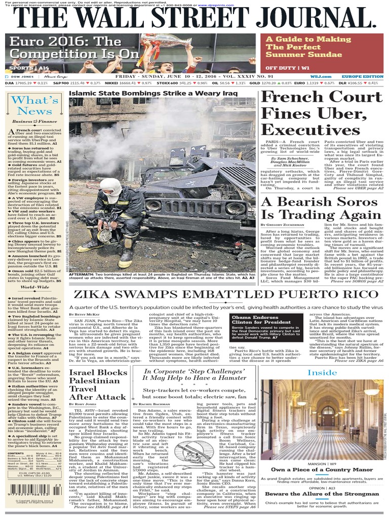 Wallstreetjournaleurope The Wall Street Journal Europe Pdf Iraq Islamic State Of Iraq And The Levant