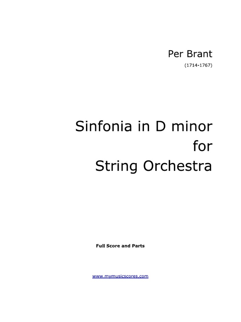 Brant Sinfonia For String Orchestra PDF Compositions For Symphony Orchestra Classical Music