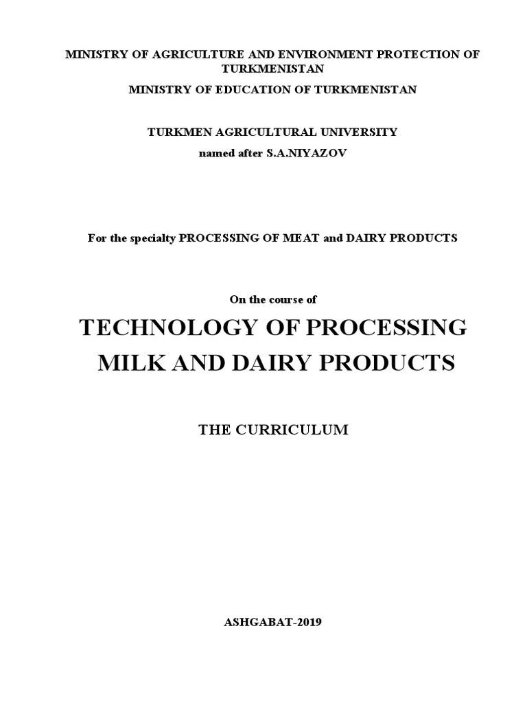 Dairy Processing Curriculum Overview | PDF | Yogurt | Milk
