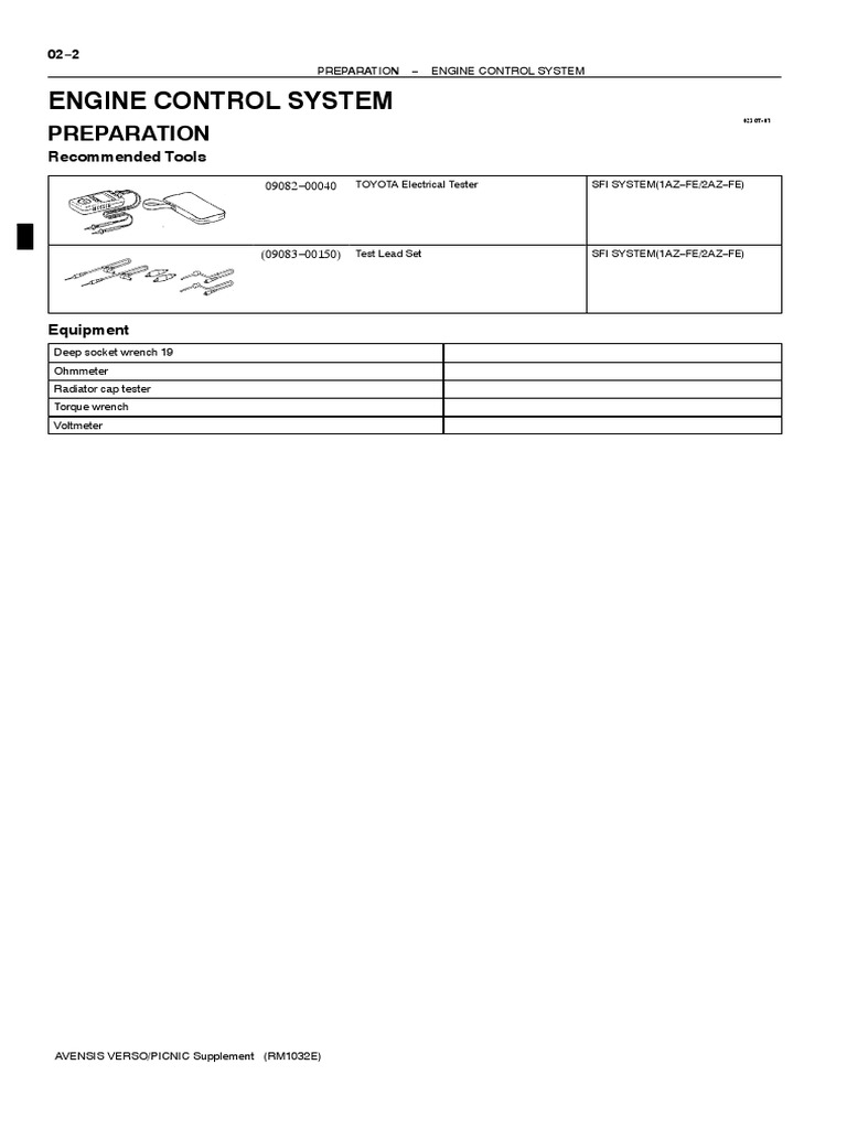 Engine Control System: Preparation | PDF