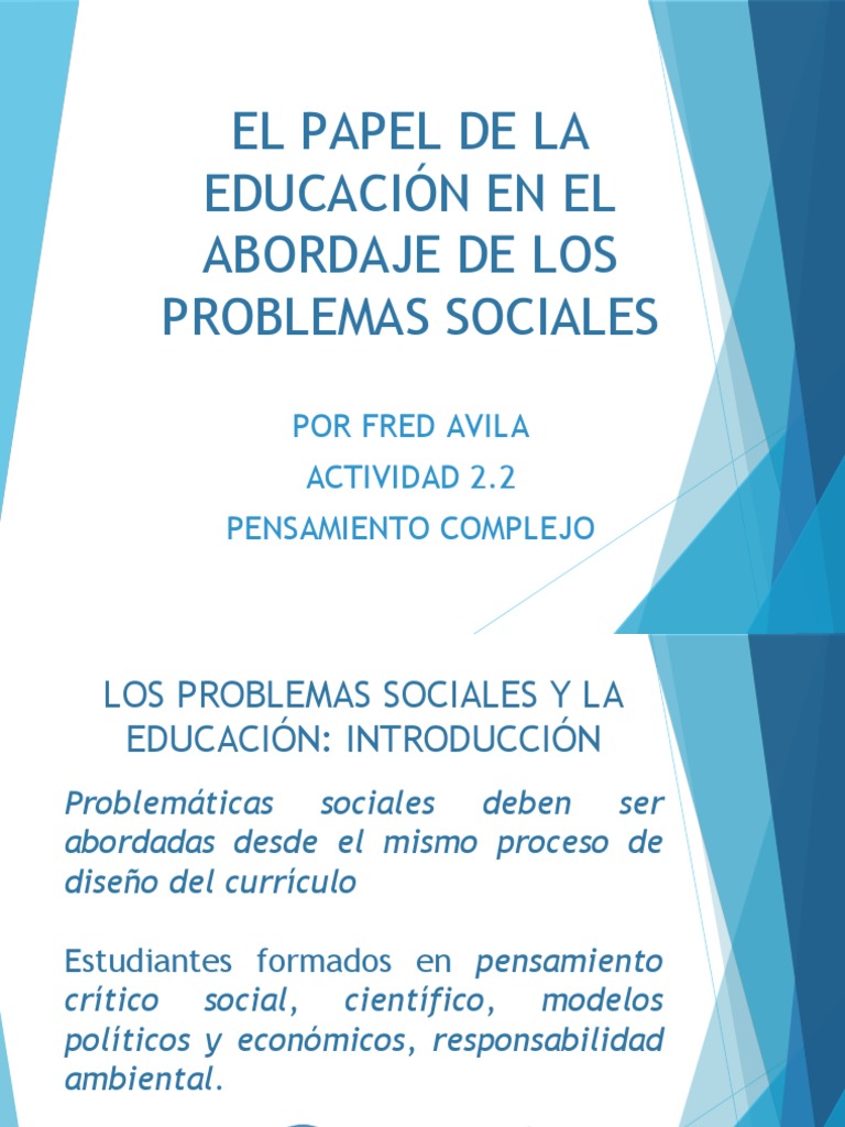 Educación y Problemas Sociales: Un Enfoque Crítico | PDF