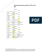 Chapter 5. First-And Second-Person Pronouns: Fill in The Blanks and Translate