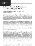 Software Piracy in The Workplace: A Model and Empirical Test